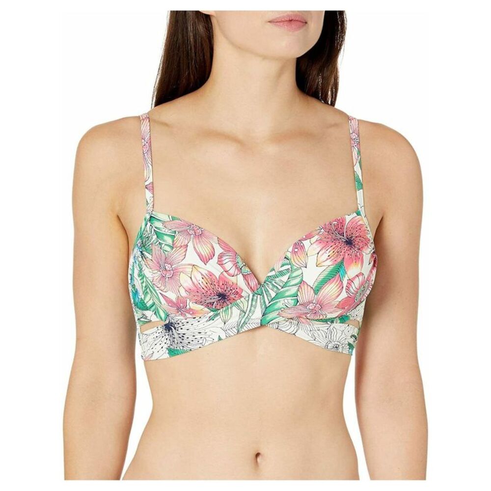 COCO REEF Women's Ivory Wrap Style Aloha Allure Swimsuit Top 32\34C